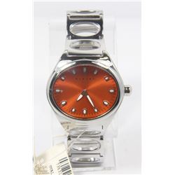 NEW SISLEY S/S WOMEN'S WATCH W/ORANGE DIAL