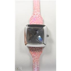 NEW SISLEY S/S WOMEN'S WATCH W/PYRAMID CRYSTAL