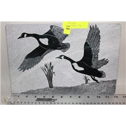 SOAPSTONE CARVED MALLARD PLAQUE