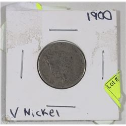 1900 US V 5 CENT COIN