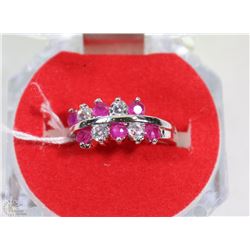 #7-.925 STERLING SILVER NATURAL ENHANCED RUBY & CZ