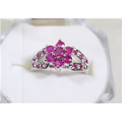 #8-.925 STERLING SILVER NATURAL ENHANCED RUBY & CZ