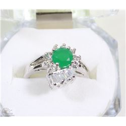 #11-.925 STERLING SILVER NATURAL ENHANCED EMERALD