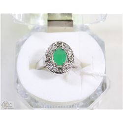#9-.925 STERLING SILVER NATURAL ENHANCED EMERALD &