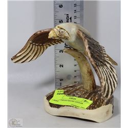 HAND CARVED  EAGLE MADE OUT OF MOOSE ANTLER