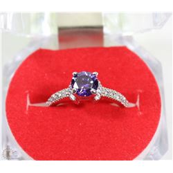 #18-.925 STERLING SILVER NATURAL AMETHYST & CZ