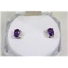 Image 1 : #19-.925 STERLING SILVER NATURAL AMETHYST EARRINGS