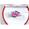 Image 1 : #4-.925 STERLING SILVER NATURAL ENHANCED RUBY & CZ