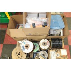 PALLET OF WIRE , TOOLS INCL TORPEDO LEVEL,