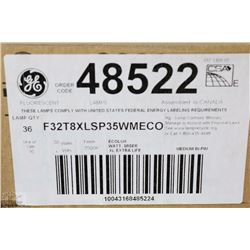 NEW CASE OF 36 NEW G.E. FLUORSCENT LIGHTBULBS 4'