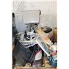 Image 1 : PALLET OF JUNK WITH GOLF CLUBS,TIRE CHAINS,TOOLS