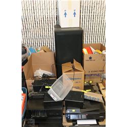 PALLET OF COMPUTER MISC AND STEREO EQUIPMENT