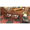 Image 3 : VINTAGE DINING TABLE WITH FOUR SIDE CHAIRS & TWO