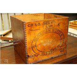 WOODEN VINTAGE CANADIAN BUTTER ALBERTA BOX