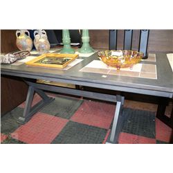 SHOWHOME DELUXE WOOD AND TILE TOP DESIGNER TABLE