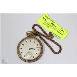 SUPERVA VINTAGE GOLD COLORED POCKET WATCH