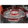 Image 1 : TWO CRANBERRY GLASS BOWLS