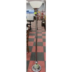 CHROME WITH NATURAL STONE BASE VINTAGE FLOOR LAMP