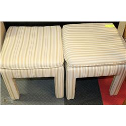PAIR OF STRIPED STOOLS