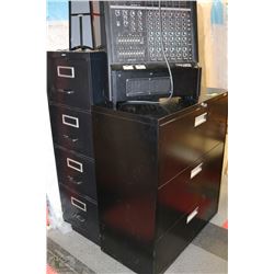 PAIR OF BLACK METAL FILING CABINETS