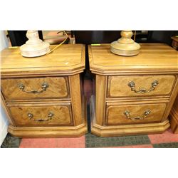 PAIR OF SOLID WOOD 2 DRAWER NIGHT STANDS