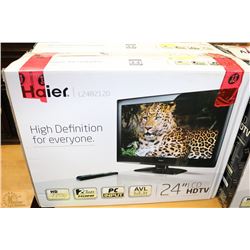 HAIER 24" LCD HD TV -2 HDMI CORDS/PC INPUT