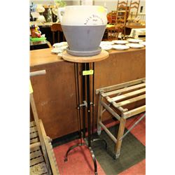 36" TALL PLANT STAND WITH  CERAMIC POT