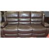 Image 2 : BRAND NEW BROWN LEATHERETTE RECLINING SOFA