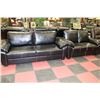 Image 1 : BRAND NEW BLACK LEATHERETTE 79" SOFA WITH 61"