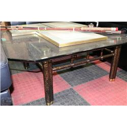 LARGE METAL AND GLASS 40" X 40" COFFEE TABLE