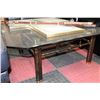 Image 1 : LARGE METAL AND GLASS 40" X 40" COFFEE TABLE