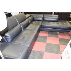 NEW BLACK LEATHERETTE LARGE LIFT BACK SECTIONAL