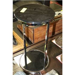 SHOWHOME CHROME AND BLACK GLASS SMOKERS STAND