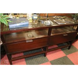 SHOWHOME WOOD GLASSTOP SIDEBOARD