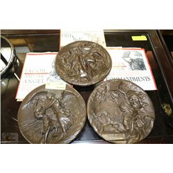 SET OF 3 1986 COLLECTIBLE PLATES BY RHODES STUDIO