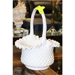 HOBNAIL MILKGLASS BASKET