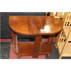 RETRO WOOD D-SHAPED SOFA TABLE