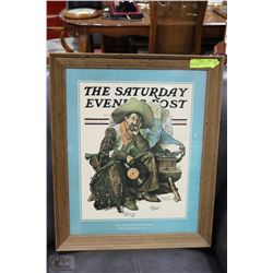 WOODEN FRAMED SATURDAY EVENING POST