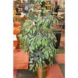 FLOOR PLANT WITH BRASS PLANTER