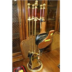 COMPLETE BRASS WITH DARK WOOD HANDLE+BASE