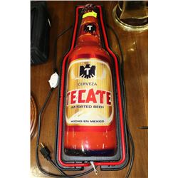 CERVEZA  TECATE  BEER "BOTTLE SHAPE " BAR SIGN