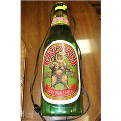 GRIZZLY BEER "BOTTLE SHAPE " BAR SIGN 24"HIGH