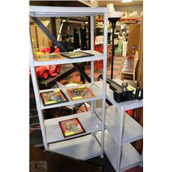 LOT OF TWO PLASTIC SHELVES