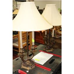 PAIR OF CANDELABRA LAMPS WITH LIGHT
