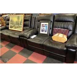 NEW BLACK LEATHERETTE RECLIINNG SOFA  WITH LOVE