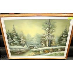 KEN TOMAS OIL ON CANVAS PAINTING FRAMED