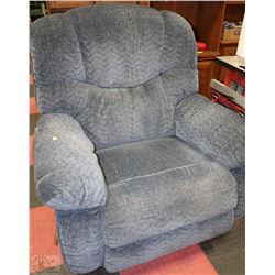 LAZY BOY BLUE FABRIC RECLINING SOFA CHAIR