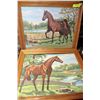 Image 1 : 2 HANDPAINTED HORSE PAINTINGS FRAMED 23"X20"