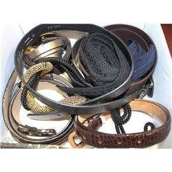 13 LADIES BELTS 10 ARE LEATHER, IN VARIOUS COLORS