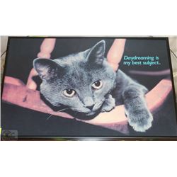 DAYDREAMING IS MY BEST SUBJECT FRAMED CAT PICTURE